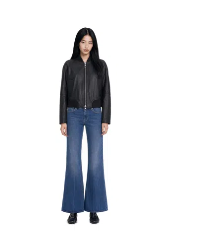 Sportmax Sheep Nappa Leather Jacket With Elastic Quilted Detailing In Black