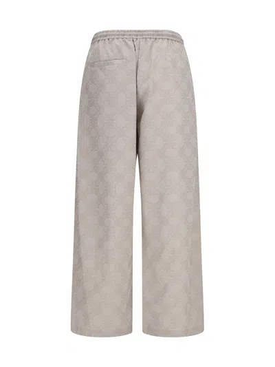 Off-white Beige Drawstring Joggers In Gray