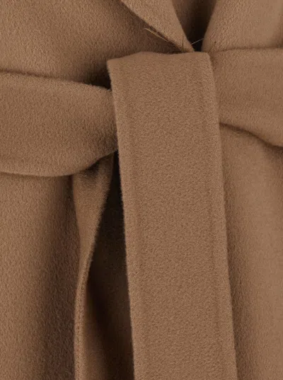 S Max Mara Long Coat With Belt In Brown