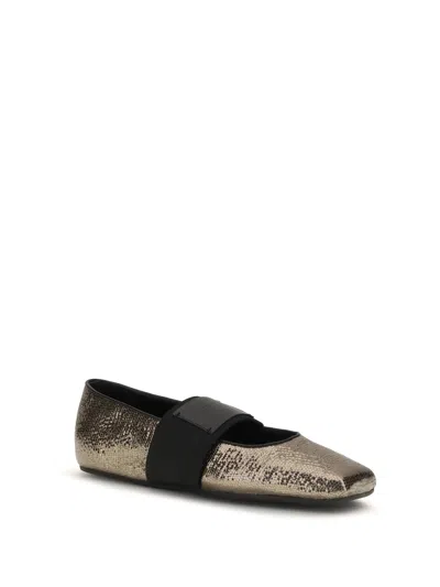 Givenchy Sliced Square Ballerinas In Textured Leather In Multi