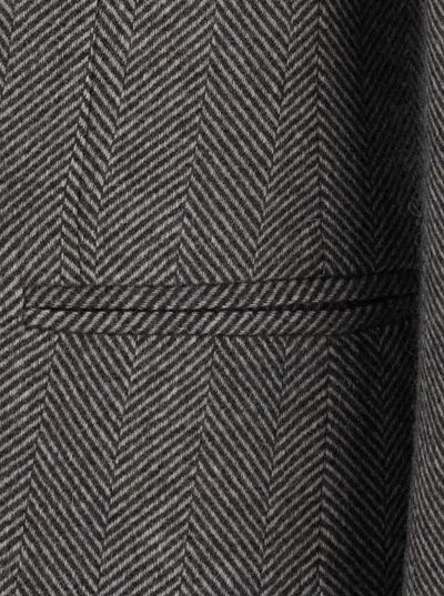 Antonelli Herringbone-pattern Single-breasted Blazer In Gray