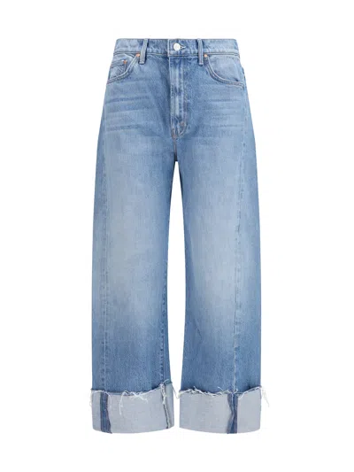 Mother High-rise Wide-leg Jeans In Blue