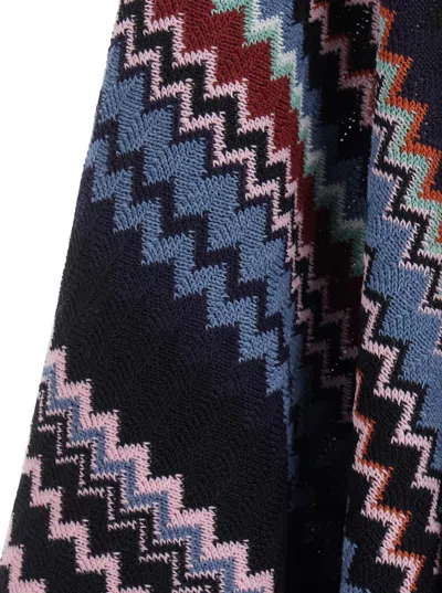 Missoni Zigzag-knit Wool-acrylic Blend Cape In Multi