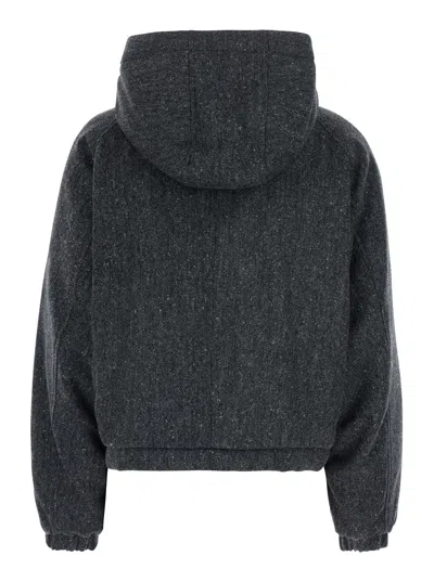 Brunello Cucinelli Virgin Wool Blend Down Jacket In Gray