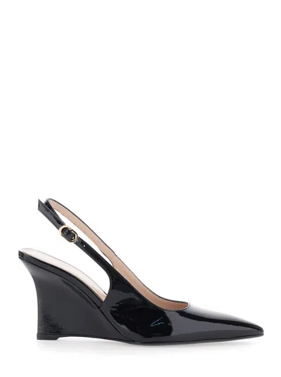 Stuart Weitzman Pointed-toe High-heeled Sandals In Black