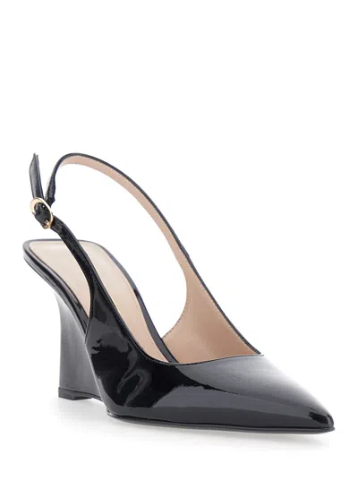 Stuart Weitzman Pointed-toe High-heeled Sandals In Black