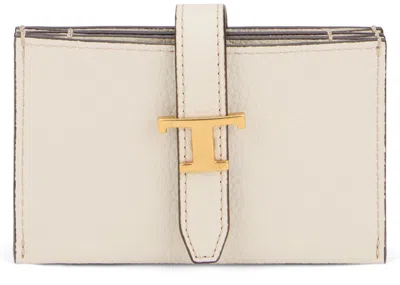 Tod's Calfskin Wallet In White