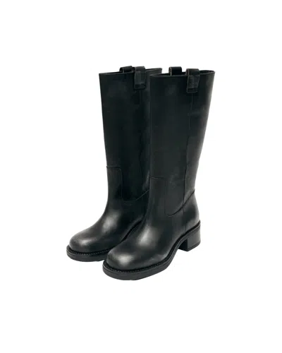 Alohas Leather Riding Boot In Black