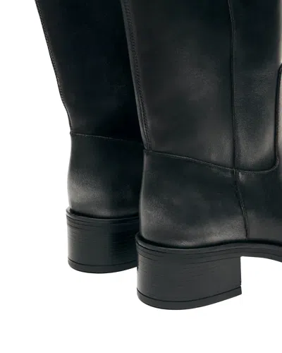 Alohas Leather Riding Boot In Black
