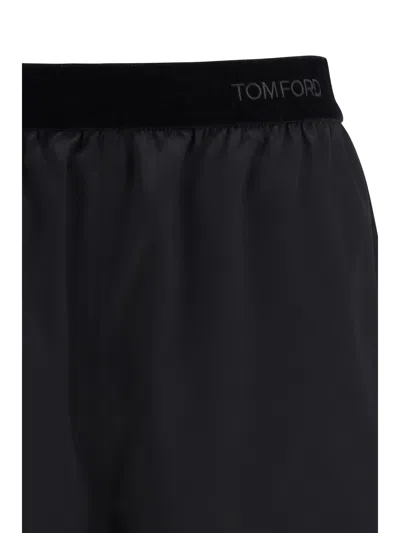 Tom Ford Peach-feel Silk Satin Pj Shorts In Multi