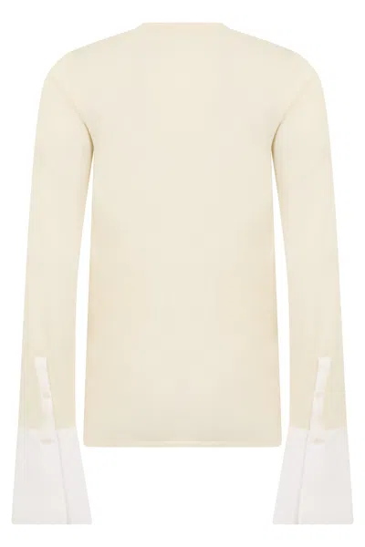 Darkpark Nylon With Wide Cuffs Blouse In Neutral