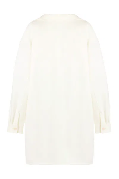 Max Mara Orlaya Virgin Wool Oversized Tailored Jacket In White