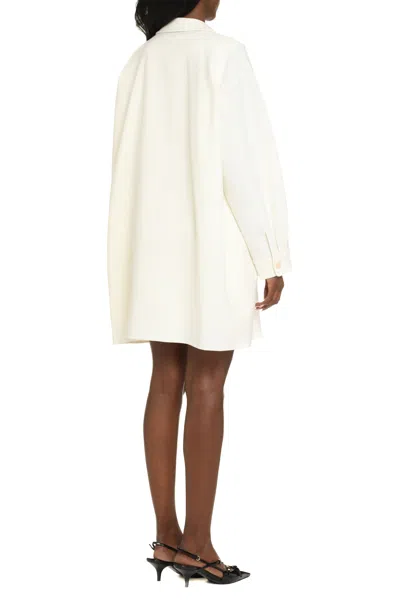 Max Mara Orlaya Virgin Wool Oversized Tailored Jacket In White