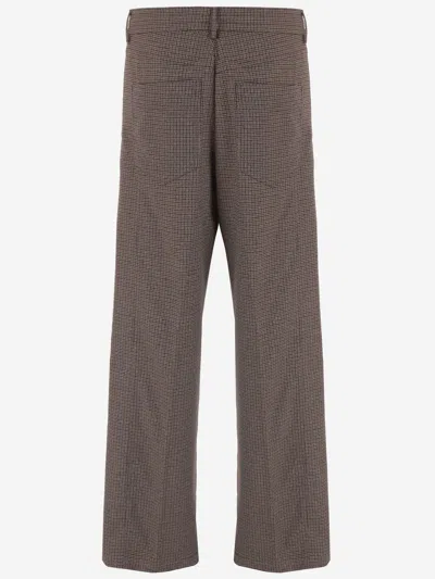 Darkpark Houndstooth-pattern Drawstring-fastening Trousers In Brown