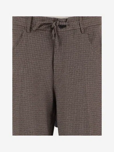 Darkpark Houndstooth-pattern Drawstring-fastening Trousers In Brown