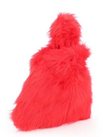 Msgm Fluffy Modacrylic Mini Bag In Red