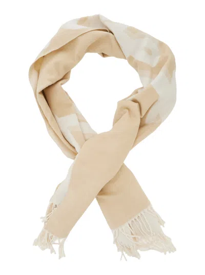 Twinset Geometric-patterned Polyester Scarf In Brown