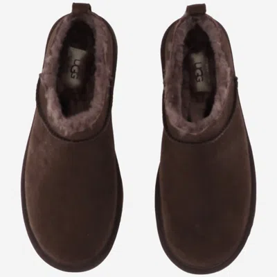 Ugg Suede With Shearling Lining Slipper In Brown