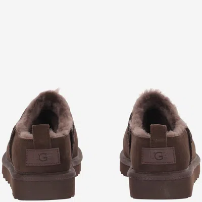 Ugg Suede With Shearling Lining Slipper In Brown
