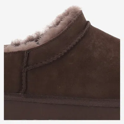Ugg Suede With Shearling Lining Slipper In Brown