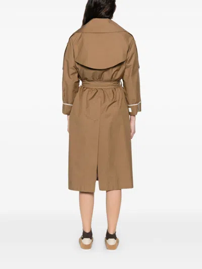 Max Mara Studio Trench Coat In Brown
