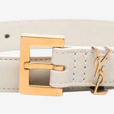 Saint Laurent Belt In White