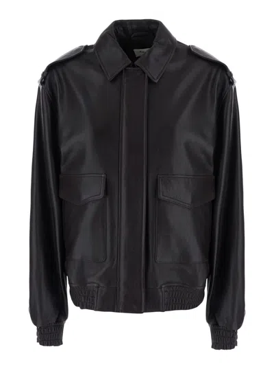 Arma Flap-pocket Leather Jacket In Black