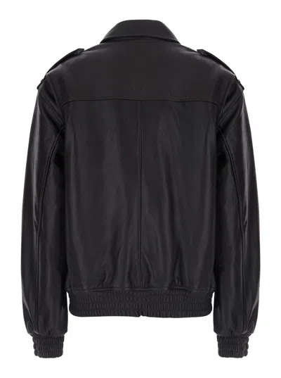 Arma Flap-pocket Leather Jacket In Black
