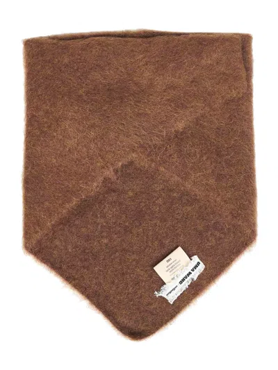 Uma Wang Alpaca-blend Triangular Scarf In Brown