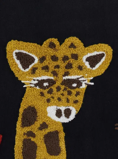 Found Giraffe Embroidered Sweatshirt In Black