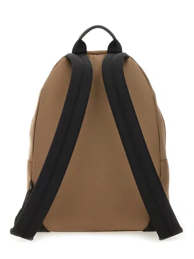 Givenchy Canvas And Leather Backpack With Logo Detail In Brown