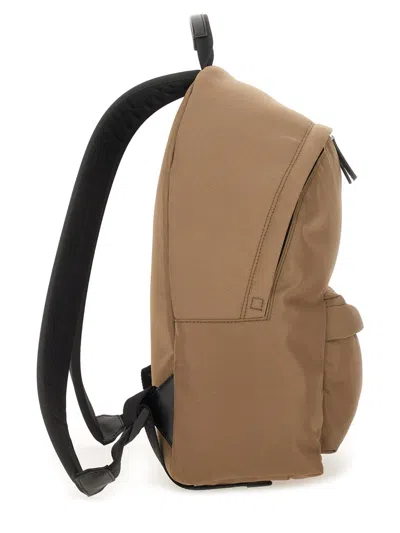 Givenchy Canvas And Leather Backpack With Logo Detail In Brown