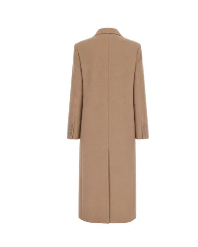 Max Mara Double-breasted Peak-lapels Coat In Brown