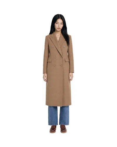 Max Mara Double-breasted Peak-lapels Coat In Brown