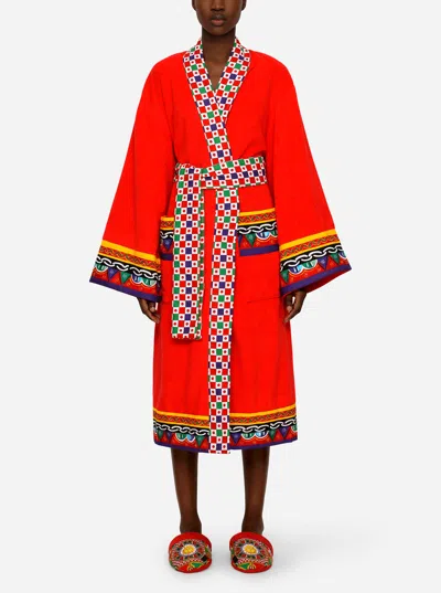 Dolce & Gabbana Casa Bathrobe In Multi