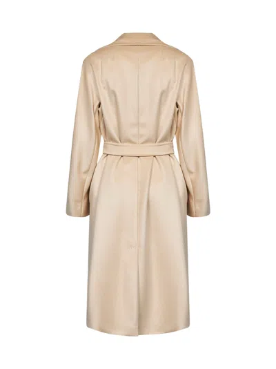 Weekend Max Mara Virgin Wool Wrap Coat In Brown
