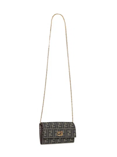 Fendi Continental Wallet In Brown