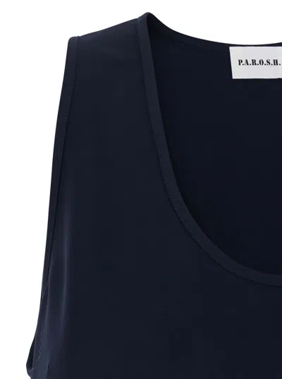 P.a.r.o.s.h . Lightweight Tech Polyester Tank Top In Blue