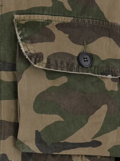Found Camouflage-print Multi-pocket Jacket In Green