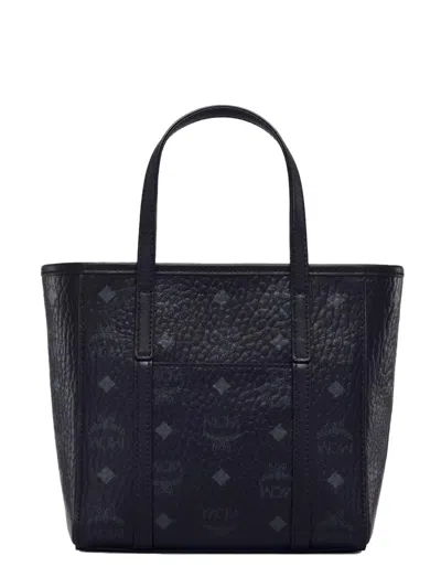 Mcm Monogram Polyurethane Mini Tote In Black