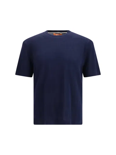 Cruna Cotton Knitted T-shirt In Blue