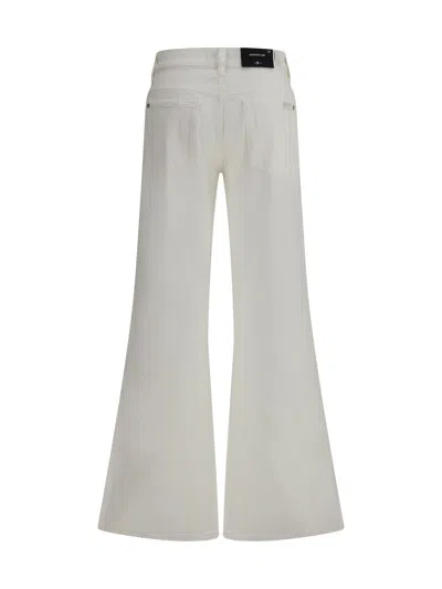 7 For All Mankind Dojo Tailorless White Shell Flare Leg Jean In White