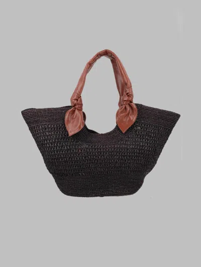 Hereu Woven Raffia Top Handle Bag In Brown