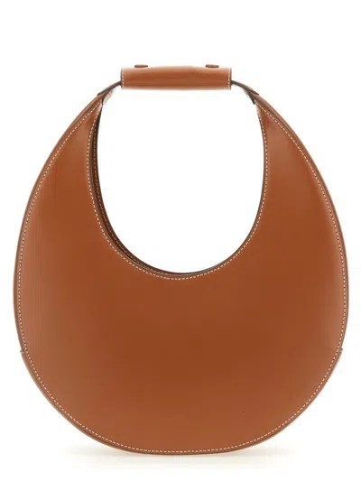 Staud Neutrals Moon Crescent-shaped Leather Shoulder Bag In Brown