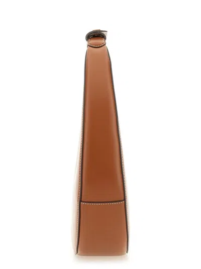Staud Neutrals Moon Crescent-shaped Leather Shoulder Bag In Brown