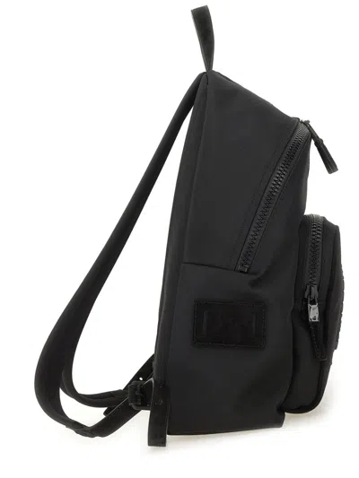Moschino Logo-embroidered Backpack In Black