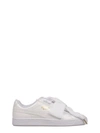 PUMA White Basket Heart Patent Leather  Sneakers,363073002
