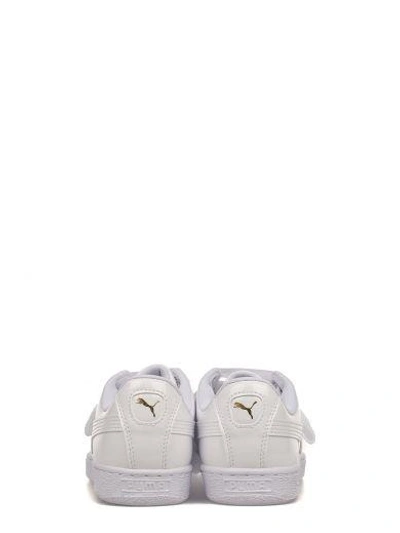 Shop Puma White Basket Heart Patent Leather  Sneakers