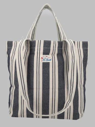 Mc2 Saint Barth Borsa Tote Essential Beach In Cotone In Blue