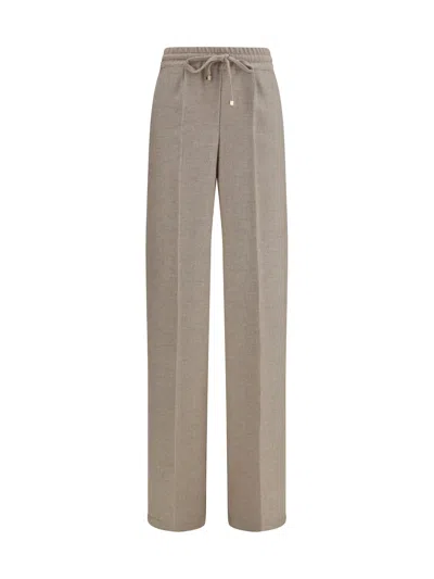 Kiton Check-pattern Drawstring Trousers In Taupe